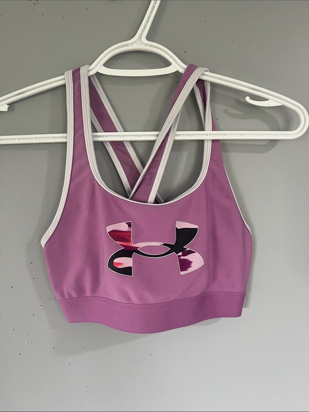 Under Armour Lavender Pink Crisscross Sports Bra Youth Large